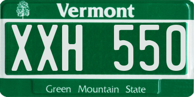 VT license plate XXH550