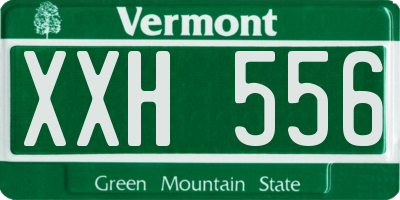 VT license plate XXH556