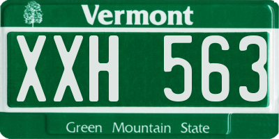 VT license plate XXH563