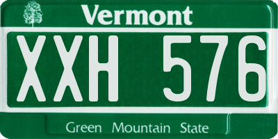 VT license plate XXH576
