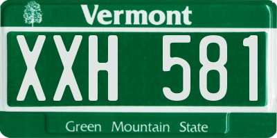 VT license plate XXH581