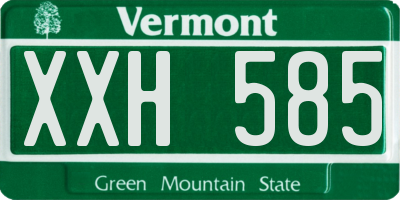 VT license plate XXH585
