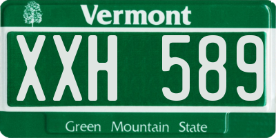 VT license plate XXH589