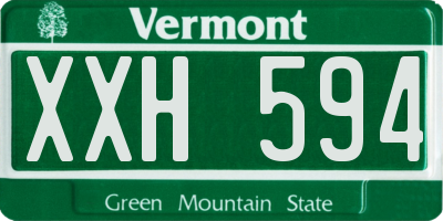 VT license plate XXH594