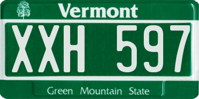 VT license plate XXH597