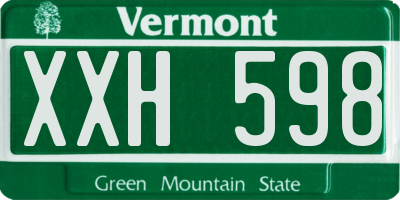 VT license plate XXH598