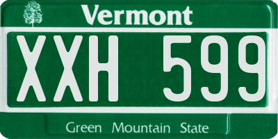 VT license plate XXH599