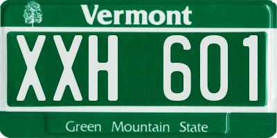 VT license plate XXH601