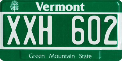 VT license plate XXH602