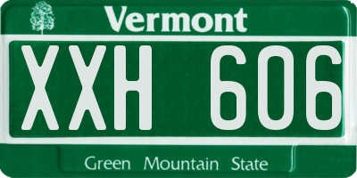 VT license plate XXH606