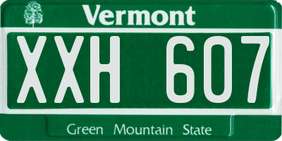 VT license plate XXH607