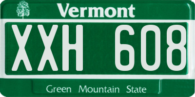 VT license plate XXH608