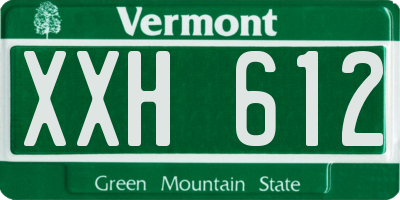 VT license plate XXH612