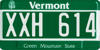 VT license plate XXH614