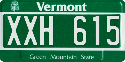 VT license plate XXH615