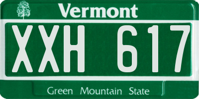 VT license plate XXH617