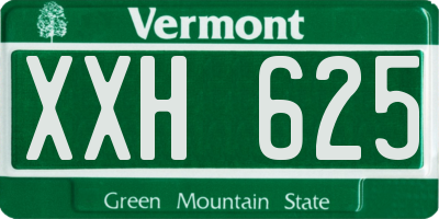 VT license plate XXH625