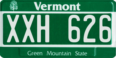 VT license plate XXH626