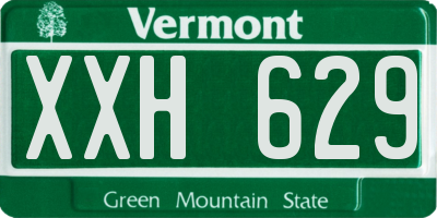 VT license plate XXH629