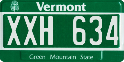 VT license plate XXH634