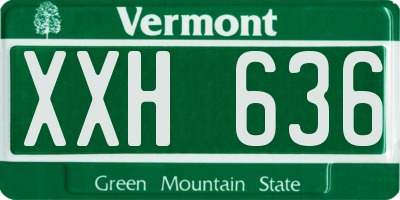 VT license plate XXH636