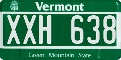 VT license plate XXH638