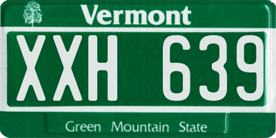 VT license plate XXH639