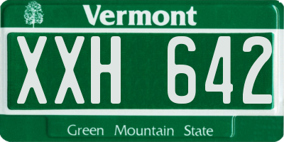 VT license plate XXH642