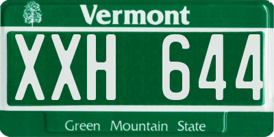VT license plate XXH644