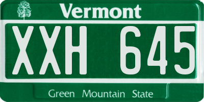 VT license plate XXH645