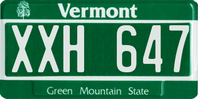 VT license plate XXH647