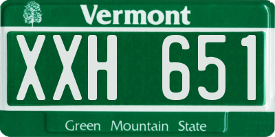 VT license plate XXH651