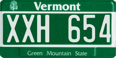 VT license plate XXH654