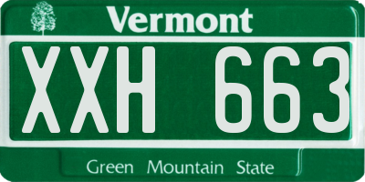VT license plate XXH663
