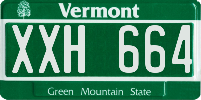 VT license plate XXH664