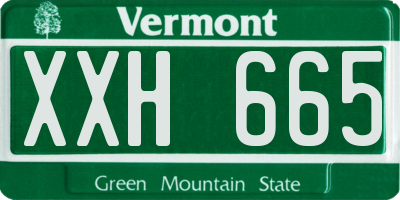 VT license plate XXH665