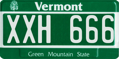 VT license plate XXH666