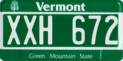 VT license plate XXH672