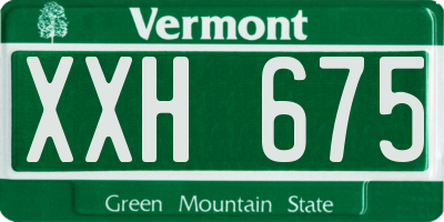 VT license plate XXH675