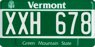 VT license plate XXH678