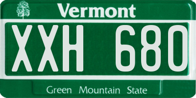 VT license plate XXH680