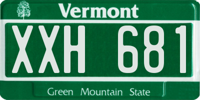 VT license plate XXH681