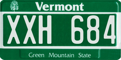 VT license plate XXH684