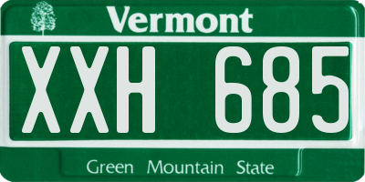 VT license plate XXH685