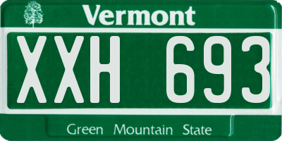 VT license plate XXH693
