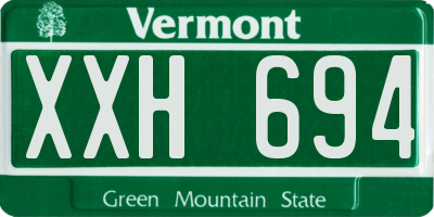 VT license plate XXH694