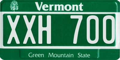 VT license plate XXH700