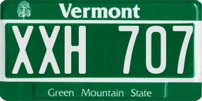 VT license plate XXH707