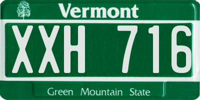 VT license plate XXH716
