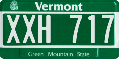 VT license plate XXH717